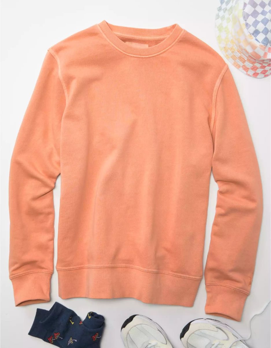 Sweats American Eagle AE Bonfire Fleece Crew Neck Orange Homme | IMA-11222620